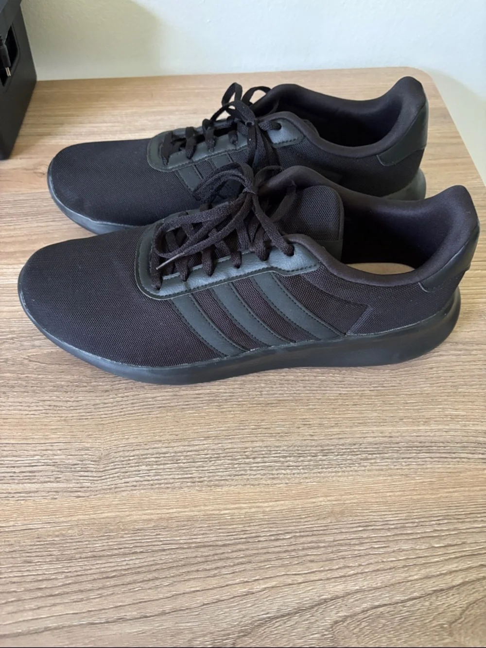 adidas Black and Dark Green Low-Top Lace-Up Sneakers